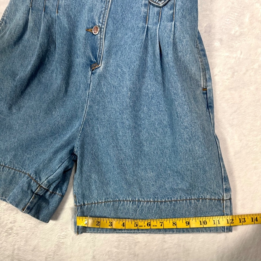Vintage Bill Blass Denim Romper Jean Jumpsuit Medium P Utility Safari Nautical - Picture 12 of 15